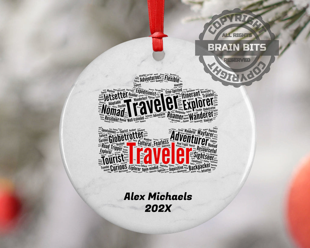 Traveler Personalized Christmas Ornament Backup