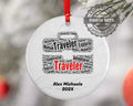 Traveler Personalized Christmas Ornament Backup
