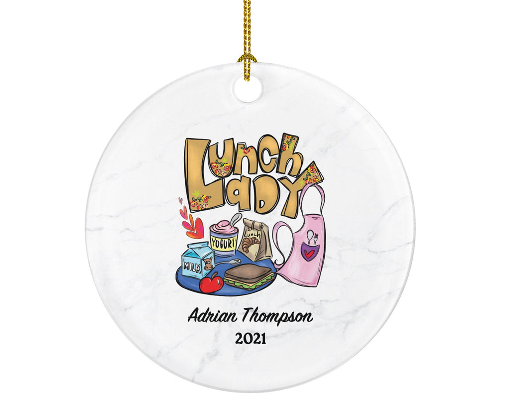 Lunch Lady Christmas Ornament Personalized - Gift for Lunch Lady - Custom Name Year