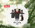 Computer User Female and Pet Dog Cat Christmas Ornament - Video Game Player Engineer Personalized Playing Gamer - Working from Home Girl