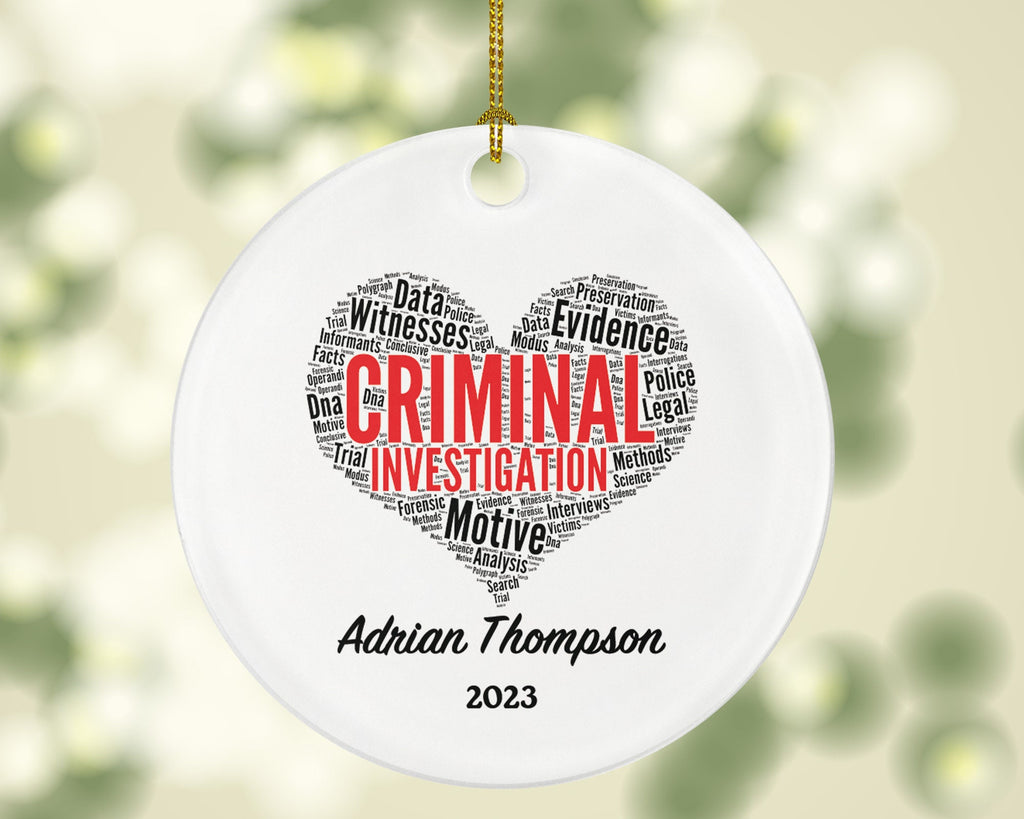 Criminal Investigation Christmas Ornament Personalized - Crime Investigator Team Officers Custom Gift