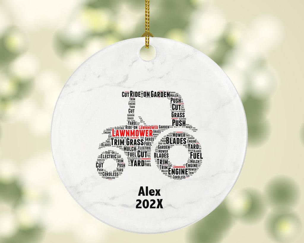Personalized Lawnmower Christmas Ornament – Custom Gardening Gift – Yard Work Ornament – Landscaping Professional Keepsake