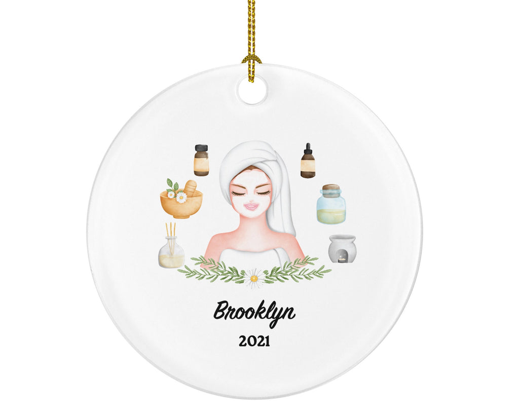Spa Treatment Christmas Ornament Personalized - Spa Self Skin Care Lover Beauty Salon Owner Worker Massage Therapist Gift - Spa Party Relax