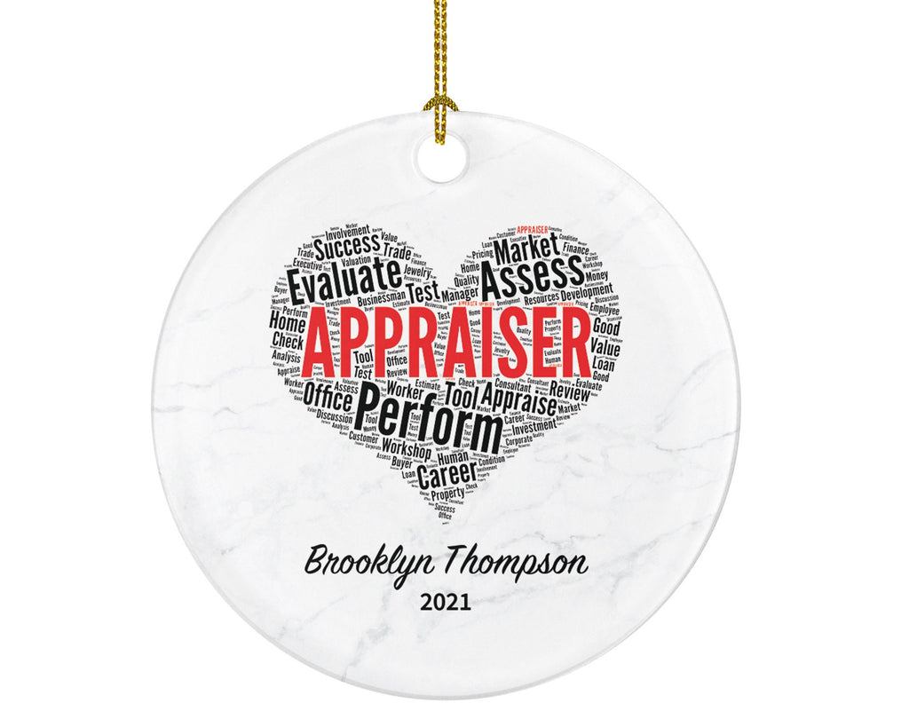 Appraiser Christmas Ornament Personalized - Appraisal Gift Custom Name Year