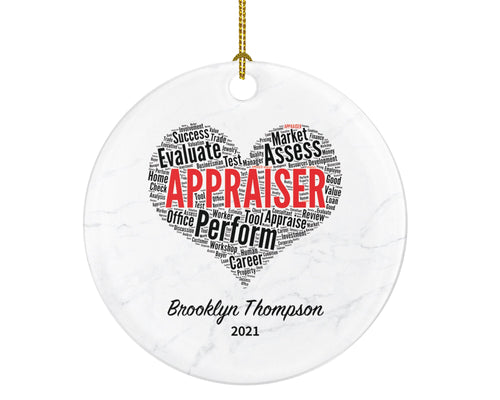 Appraiser Christmas Ornament Personalized - Appraisal Gift Custom Name Year