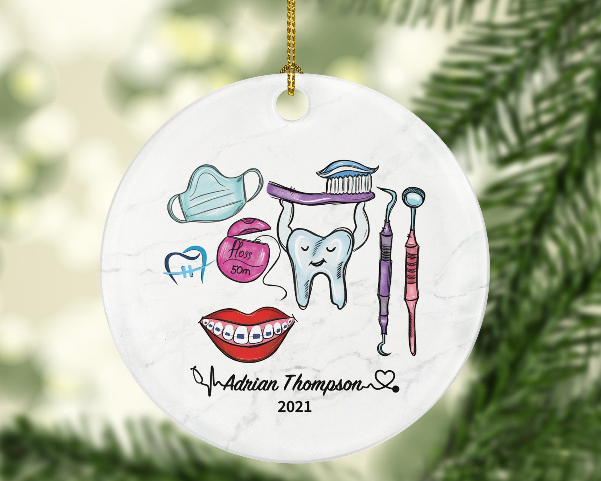 Orthodontist Christmas Ornament Personalized - Orthodontic Dental Gift Graduation Custom Occupational Orthodontist Occupation Dentist Gift