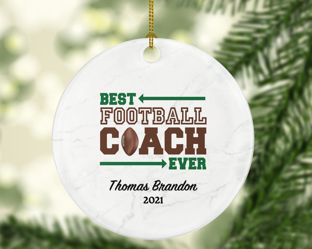 Best Football Coach Ever Christmas Ornament Personalized - Football Rugby Team Coach Sports Match Gift Ornament Custom Name