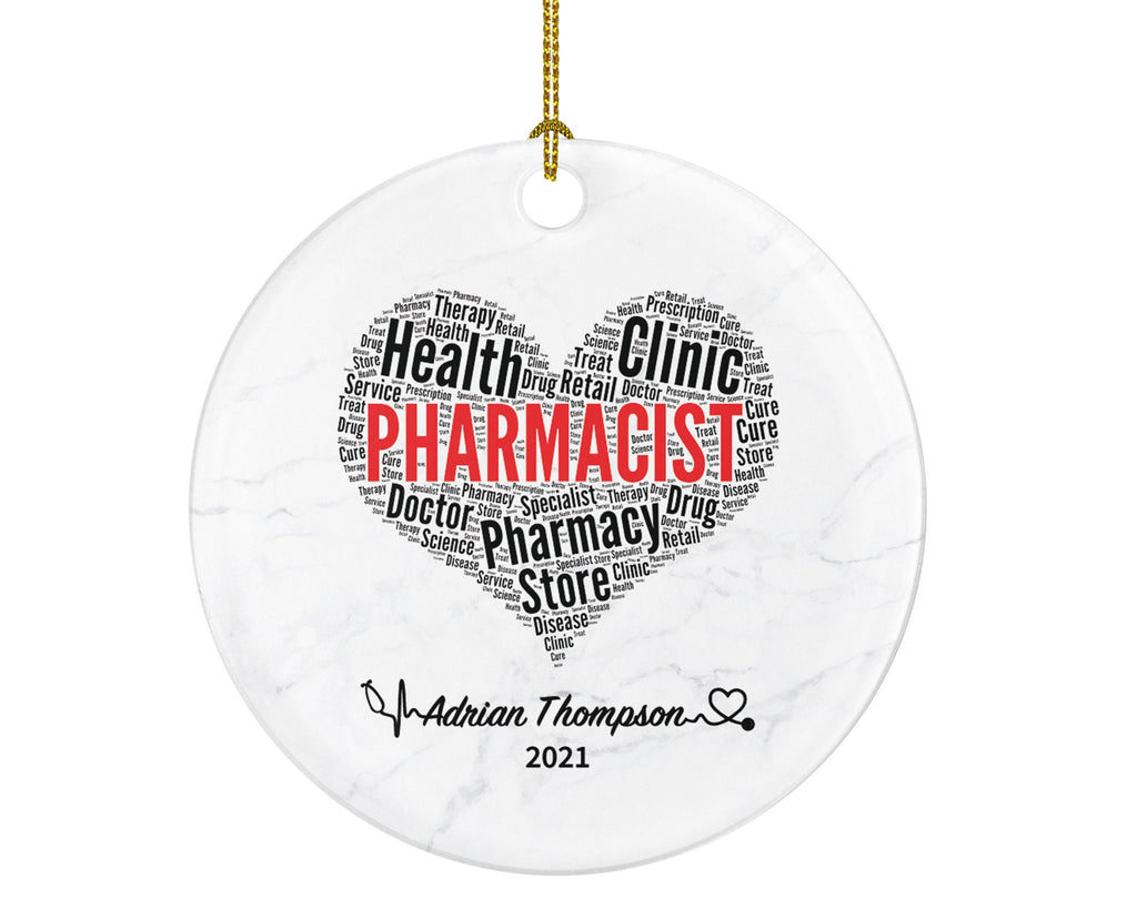 Pharmacist Christmas Ornament Personalized Gift for Pharmacy Worker