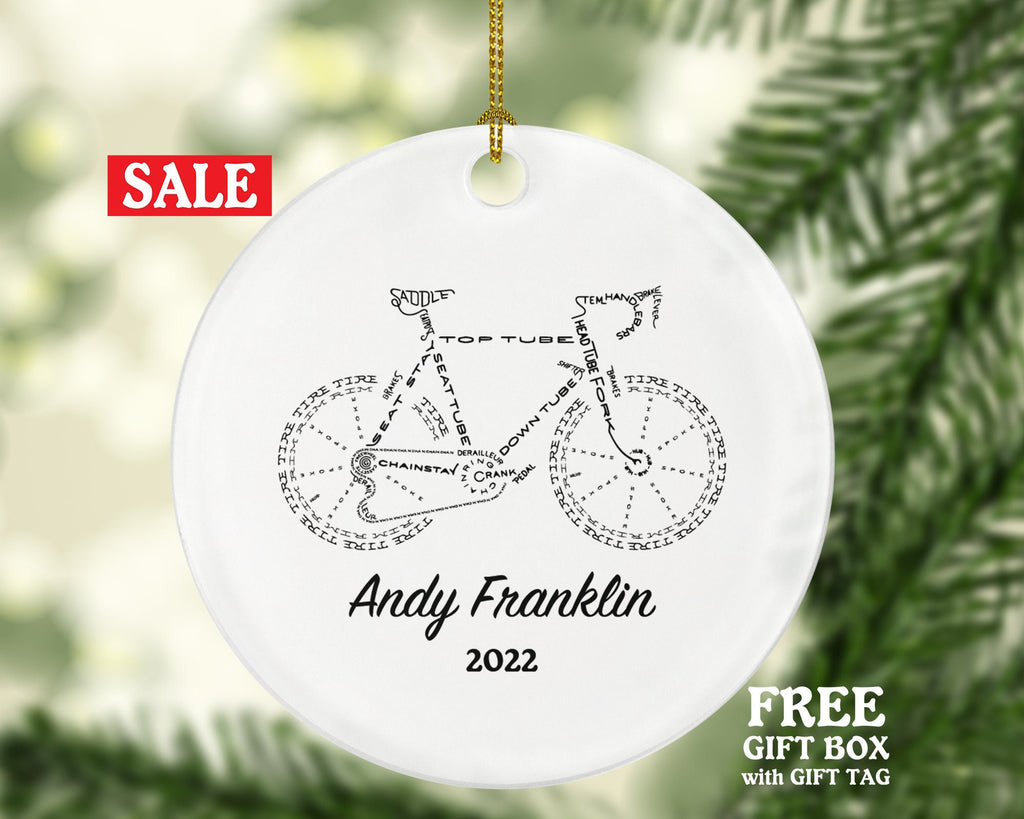 Bicycle Personalized Christmas Ornament - Cyclist Riding Bike Cycling Gift