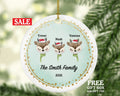 Family With Mask Personalized Ornament - Christmas Gift - 1,  2, 3, 4 Family Ornament