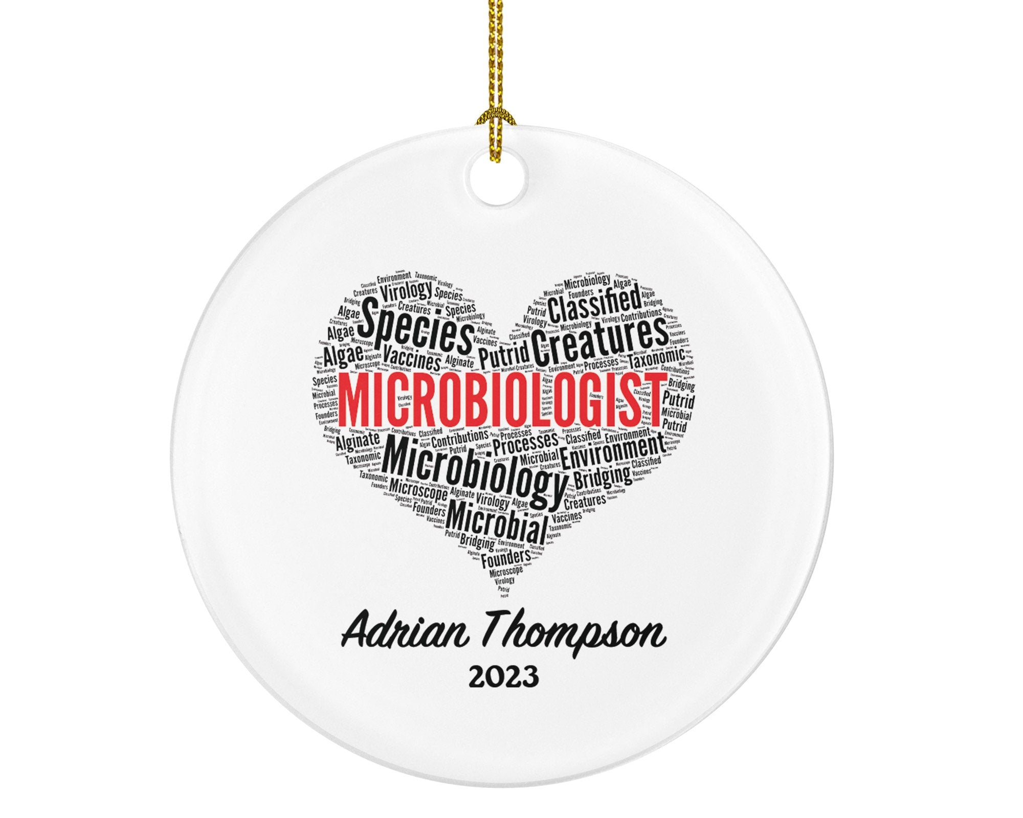 Microbiologist Christmas Ornament Personalized - Doctor Bacteria Bacteriologist Microorganisms Researcher Scientist Professor Treatment Gift