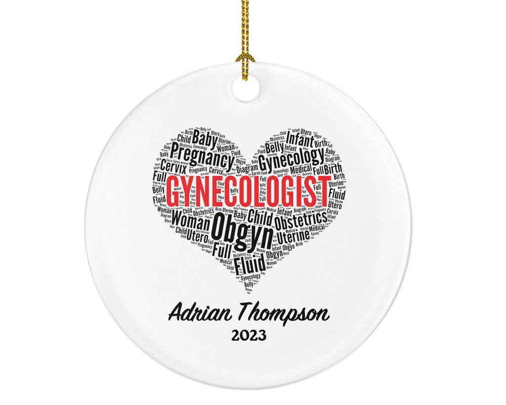 Gynecologist Christmas Ornament Personalized - OB-GYN Obgyn Obstetrician Gynecology - Nurse Midwife Doctor Medical Dr Gift for MD