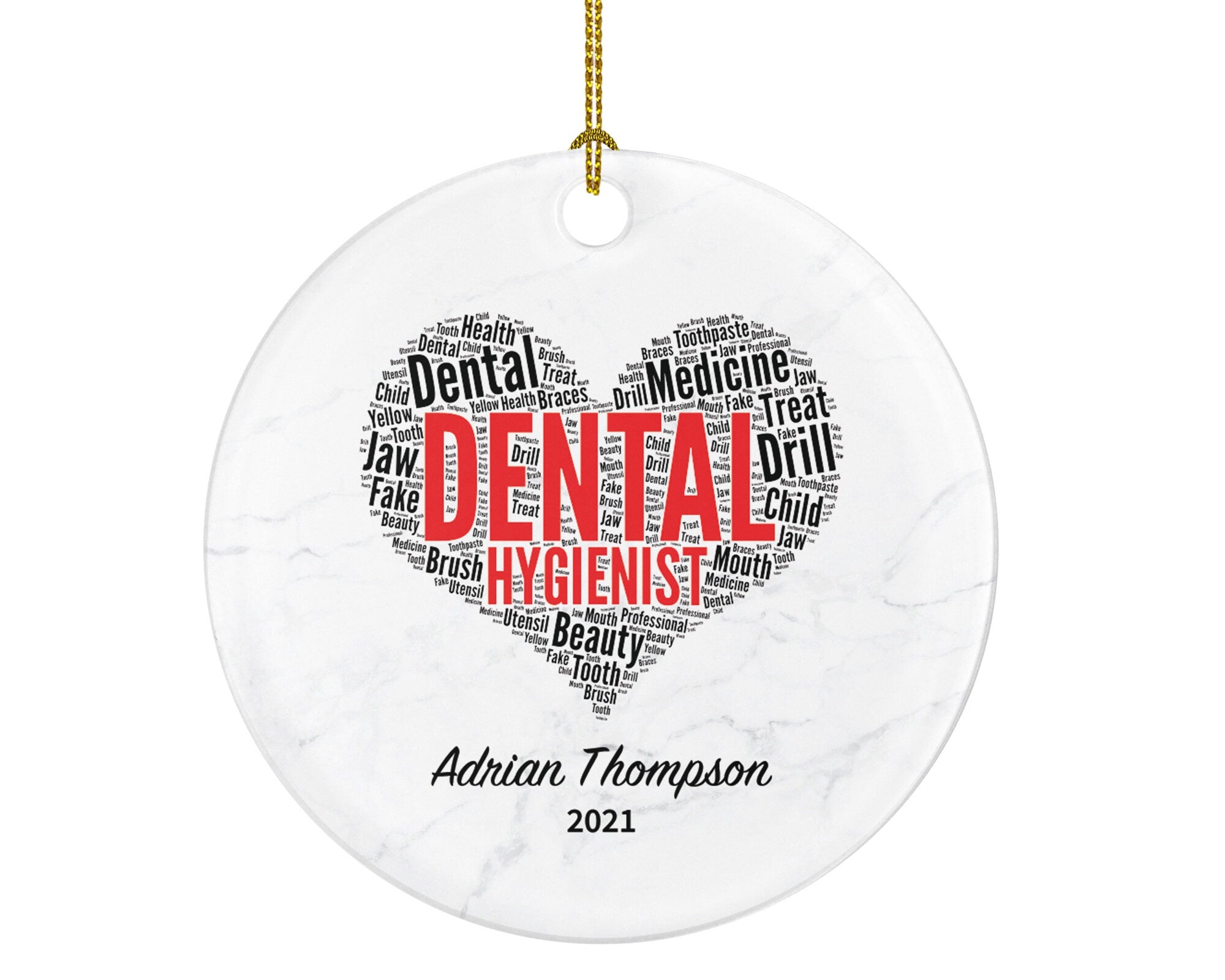 Dental Hygienist Christmas Ornament Personalized - Custom Name Gift