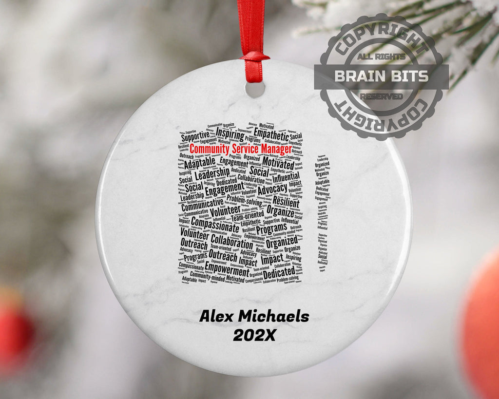 Community Service Manager Personalized Christmas Ornament