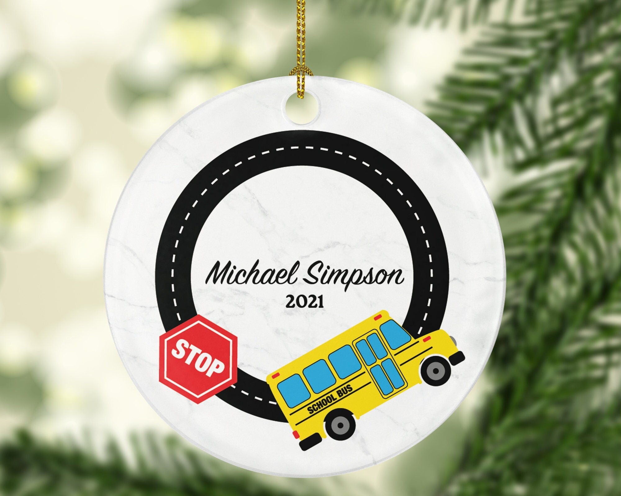 Bus Driver Christmas Ornament - Personalized School Bus Christmas Ornament - Bus Driver Gift