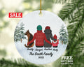 Family of 3 Baby and Dog Cat Pet Personalized Christmas Ornament Custom Fur New Infant Mom Dad Newborn Gift Lover Owner Holiday Rescue