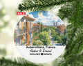 Personalized Aubervilliers France Christmas Ornament, Canal Saint-Denis, Mr & Mrs Wedding, Engagement, or Honeymoon Keepsake for Couples