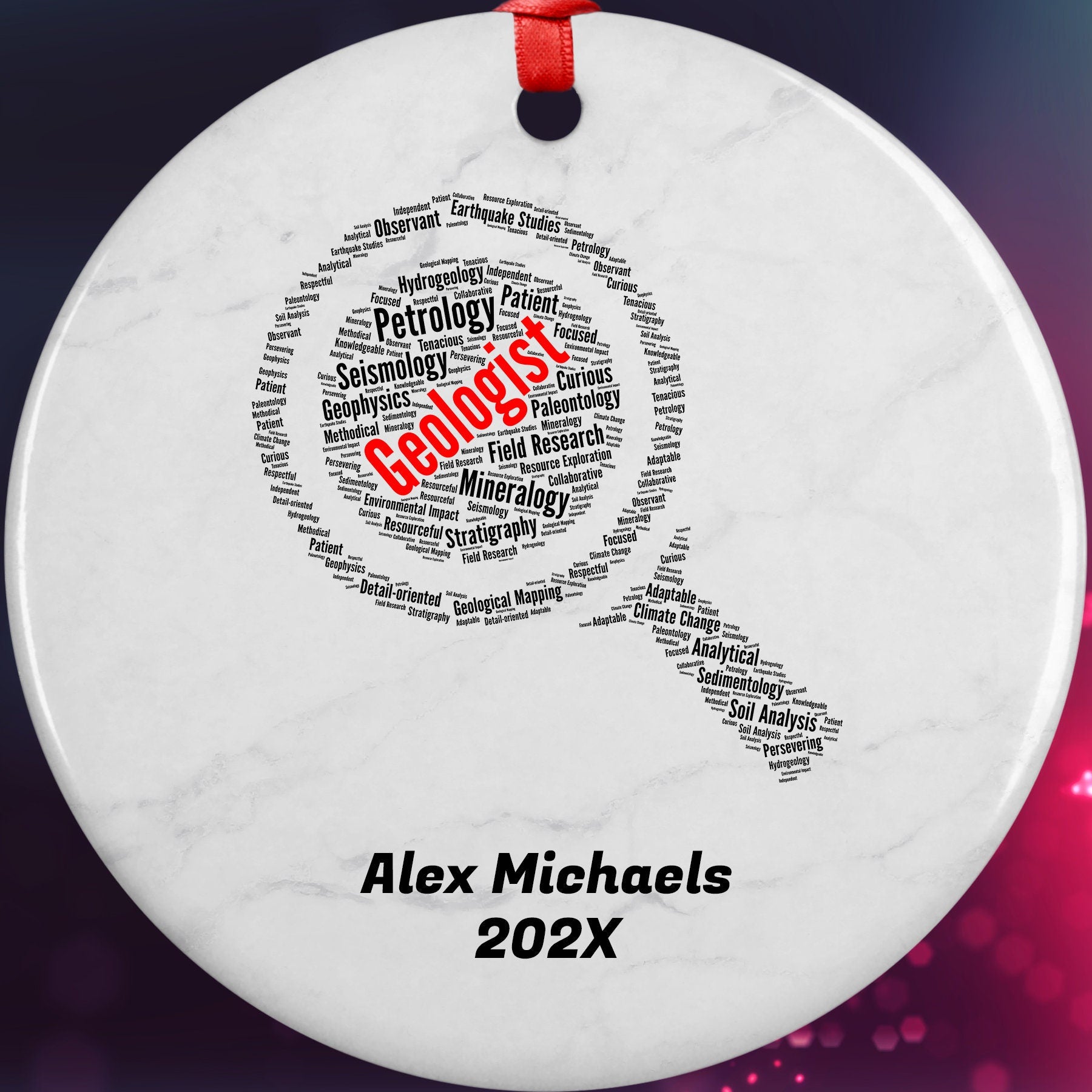 Geologist Personalized Christmas Ornament