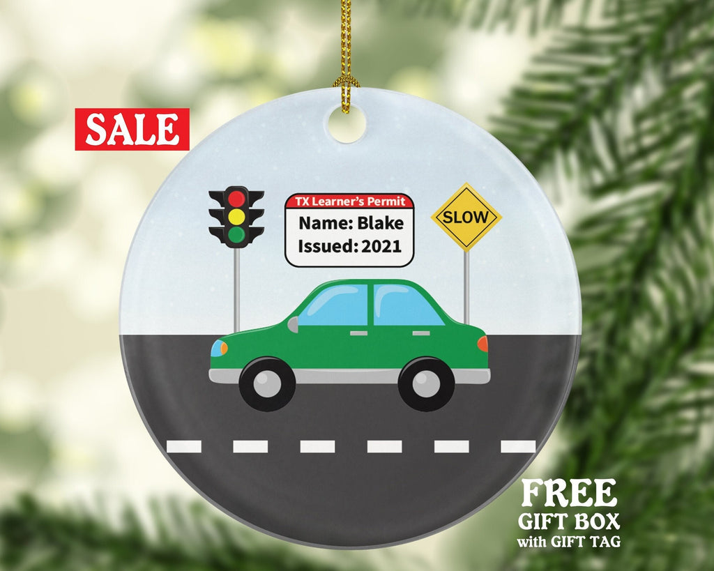 Driver Learner's Permit Christmas Ornament Personalized - New Driver Learners Permit Custom Gift