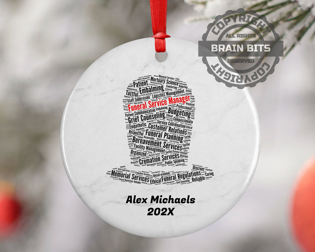 Funeral Service Manager Personalized Christmas Ornament