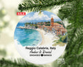 Custom Italy Reggio Calabria Ornament, Castello Aragonese, Piazza Italia, Personalized Couple Gift, Celebrate Wedding, Engagement, Honeymoon