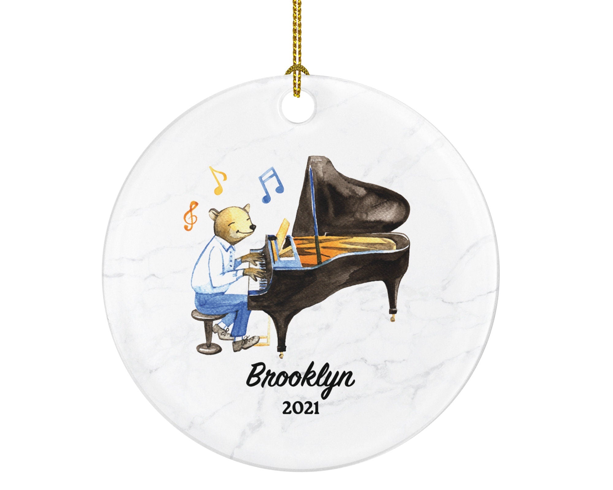 Pianist Christmas Ornament Personalized - Musical Instrument Pianist Playing Piano Gift for Pianist Christmas Ornament For Pianist