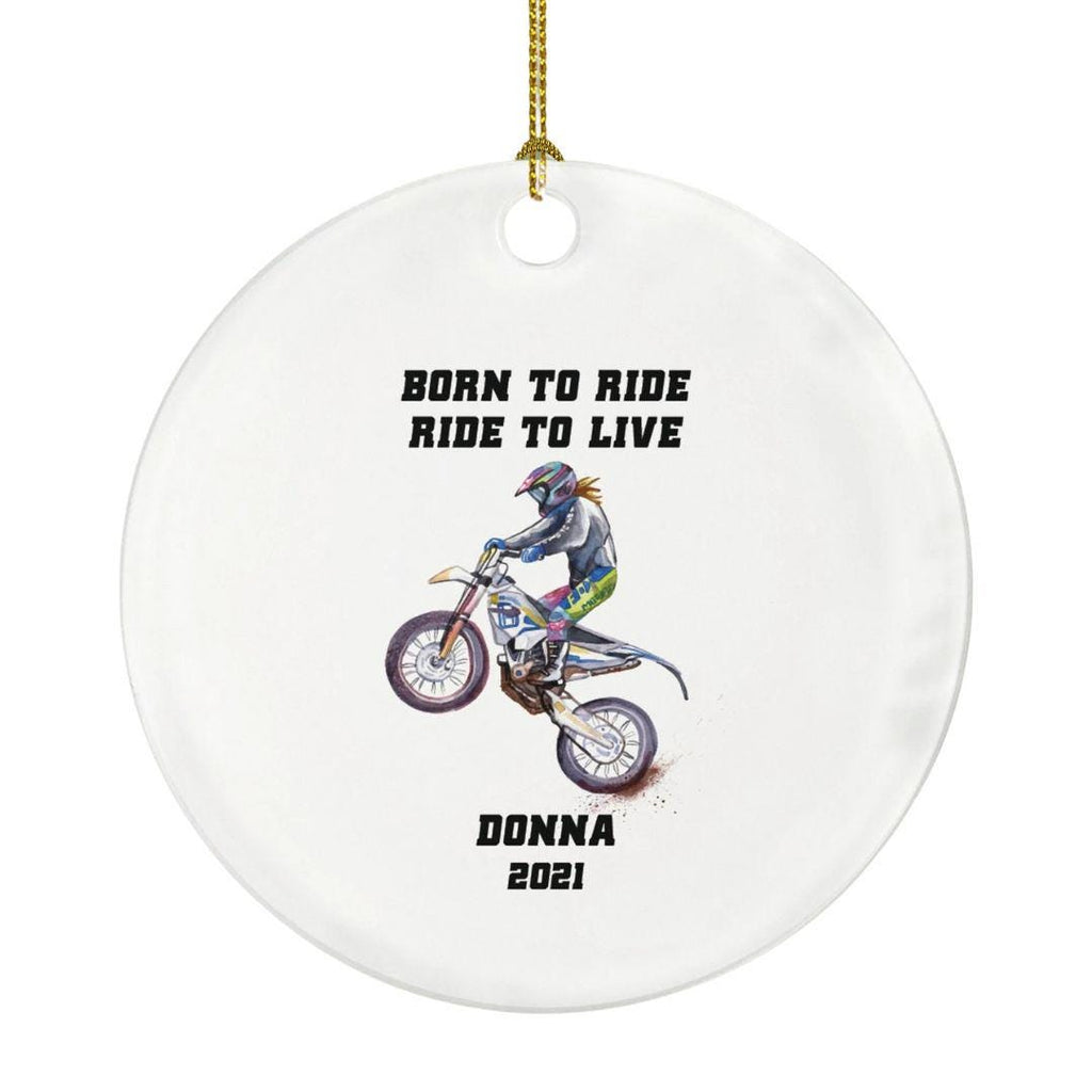Dirt Bike Rider Christmas Ornament, Motorcycle Racer Ornament, Motocross Racing Personalized Gift