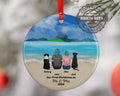 Personalized Mr and Mrs Marriage Couple Christmas Ornament with Pet Custom Ceramic Keepsake for Newly Married Dog Cat Owners Holiday Gift