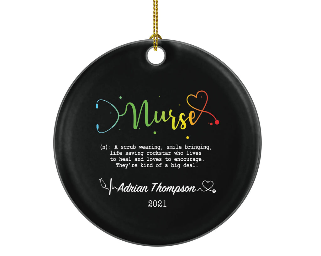 Nurse Definition Christmas Ornament Personalized - Nursing Registered Nurse Health Worker Gift from Patient for Nurse RN Custom Medical