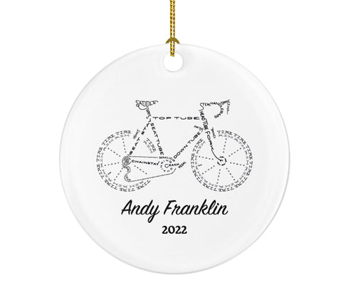Bicycle Personalized Christmas Ornament - Cyclist Riding Bike Cycling Gift