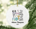 Physical Therapist Christmas Ornament for Female, PT Personalized Gift, Physiotherapist Ornament, Medical Ornament