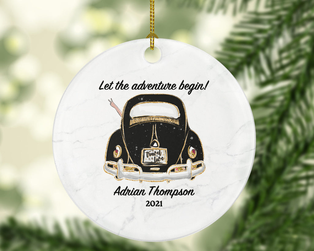 New Driver Christmas Ornament Personalized - Car Driving License Owner Driver's License Plate Custom Gift For Teenage Girl Traveler
