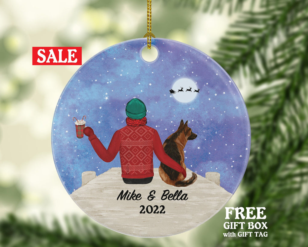 Dog Cat and Male Personalized Christmas Ornament Rabbit Horse Pig Bird Cow Otter Custom Pet Lover Man Owner Gift Fur Holiday Rescue Breeds