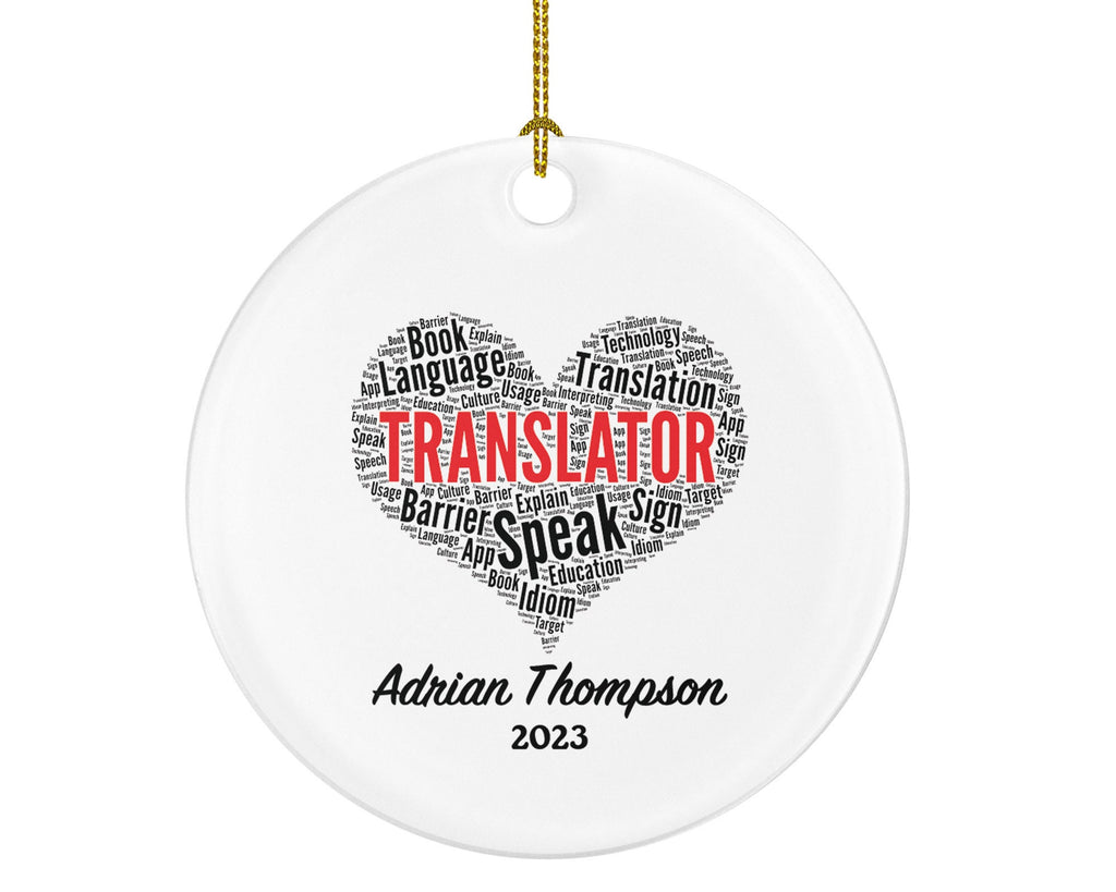 Translator Christmas Ornament Personalized - Language Translation Custom Name Gift