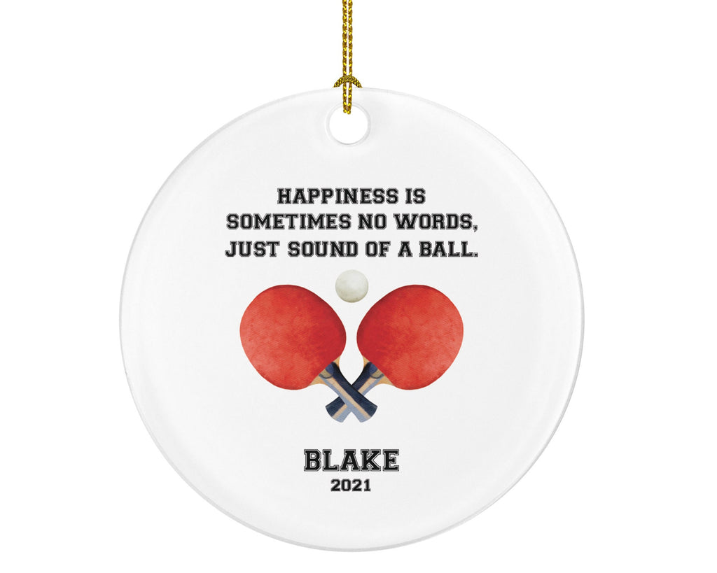 Table Tennis Player Ping Pong Ball Christmas Ornament - Paddles Racket Team Coach Fan Gift Personalized Custom with Name