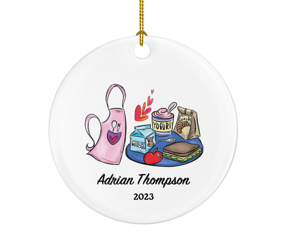 Cafeteria Worker or Manager Christmas Ornament Personalized - Gift for Cafe Employer Employee Custom Name Year