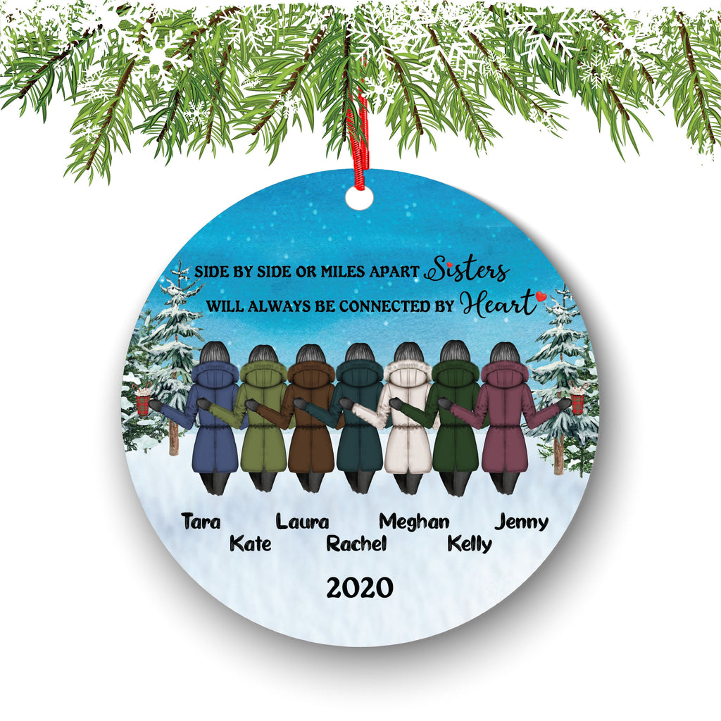 Soul Sisters for 2 3 4 5 6 7 Best Friends Christmas Ornament for Sisters Personalized BFF Gift Personalized Friend Girls Female Besties