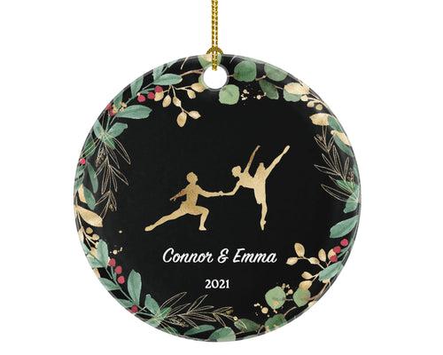 Ballerina and Ballet Couple Christmas Ornament Personalized - Gift for Dancer Ballet Dance Do Perform Gift for Ballerina and Ballet Couple