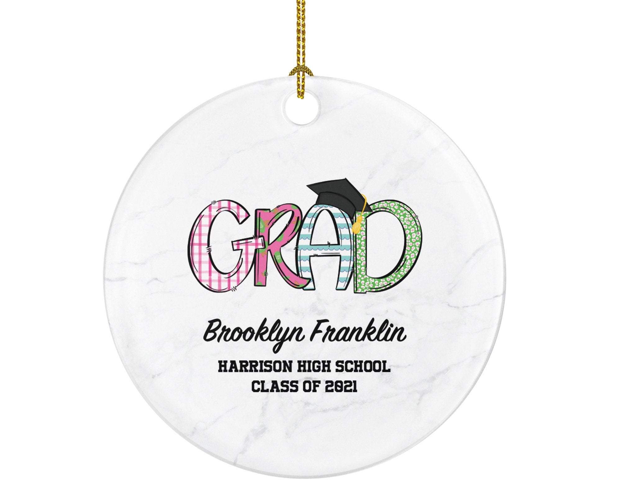 Graduation Christmas Ornament Personalized - Class of Gift Graduate Masters Bachelor Doctorate College High School Degree Gift