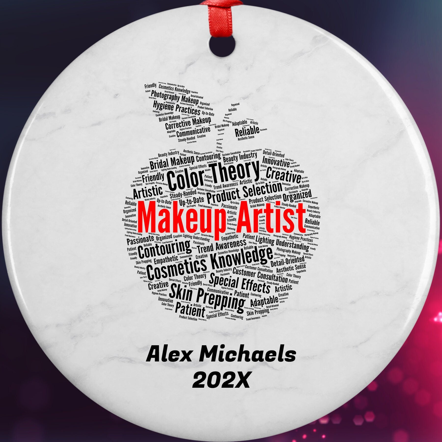 Makeup Artist Personalized Christmas Ornament
