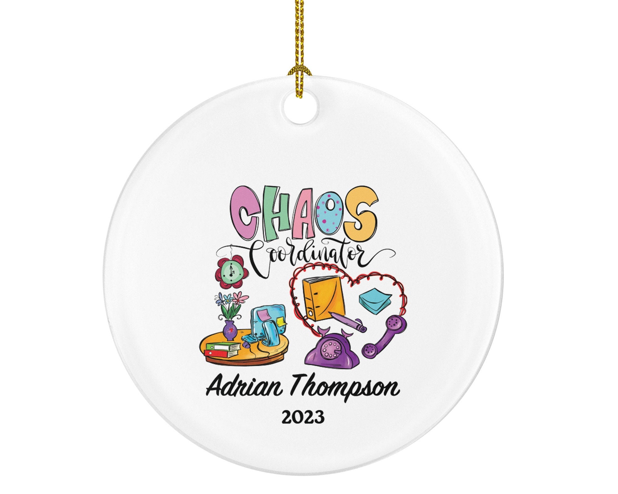 Chaos Coordinator Personalized Christmas Ornament, Xmas Custom Gift