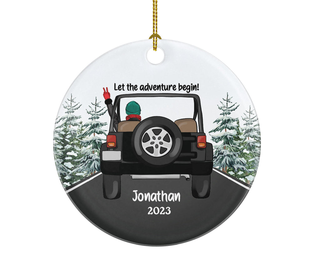 New Driver Christmas Ornament - Personalized Boy Male SUV Car Driving Adventure New License Owner Driver's Plate Custom Gift For Teenage