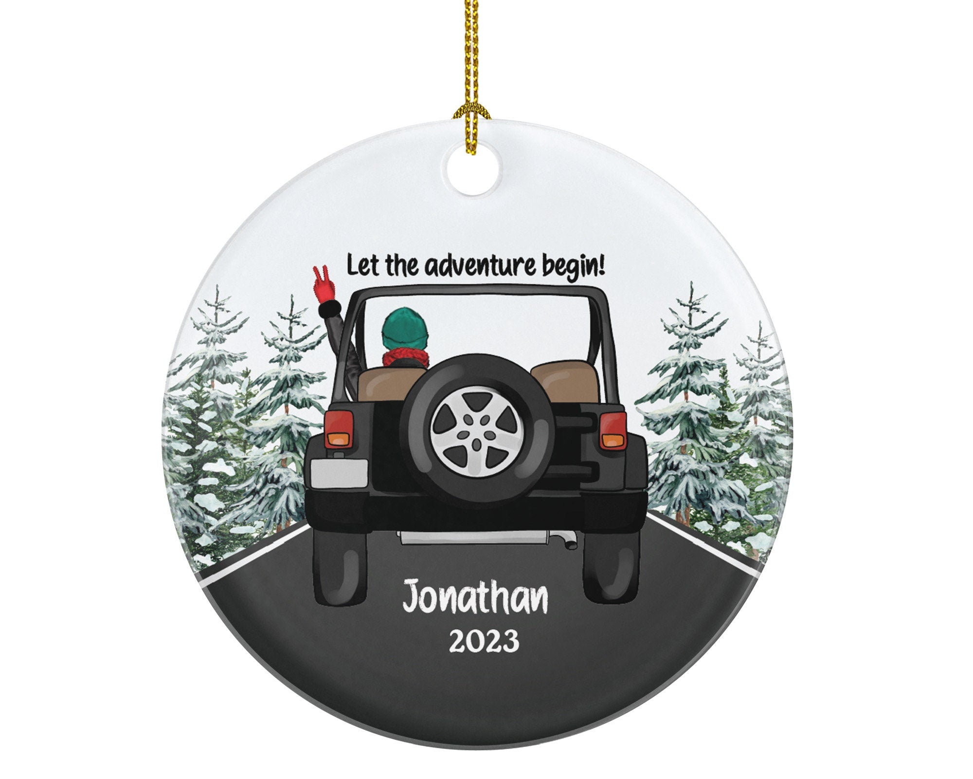 New Driver Christmas Ornament - Personalized Boy Male SUV Car Driving Adventure New License Owner Driver's Plate Custom Gift For Teenage