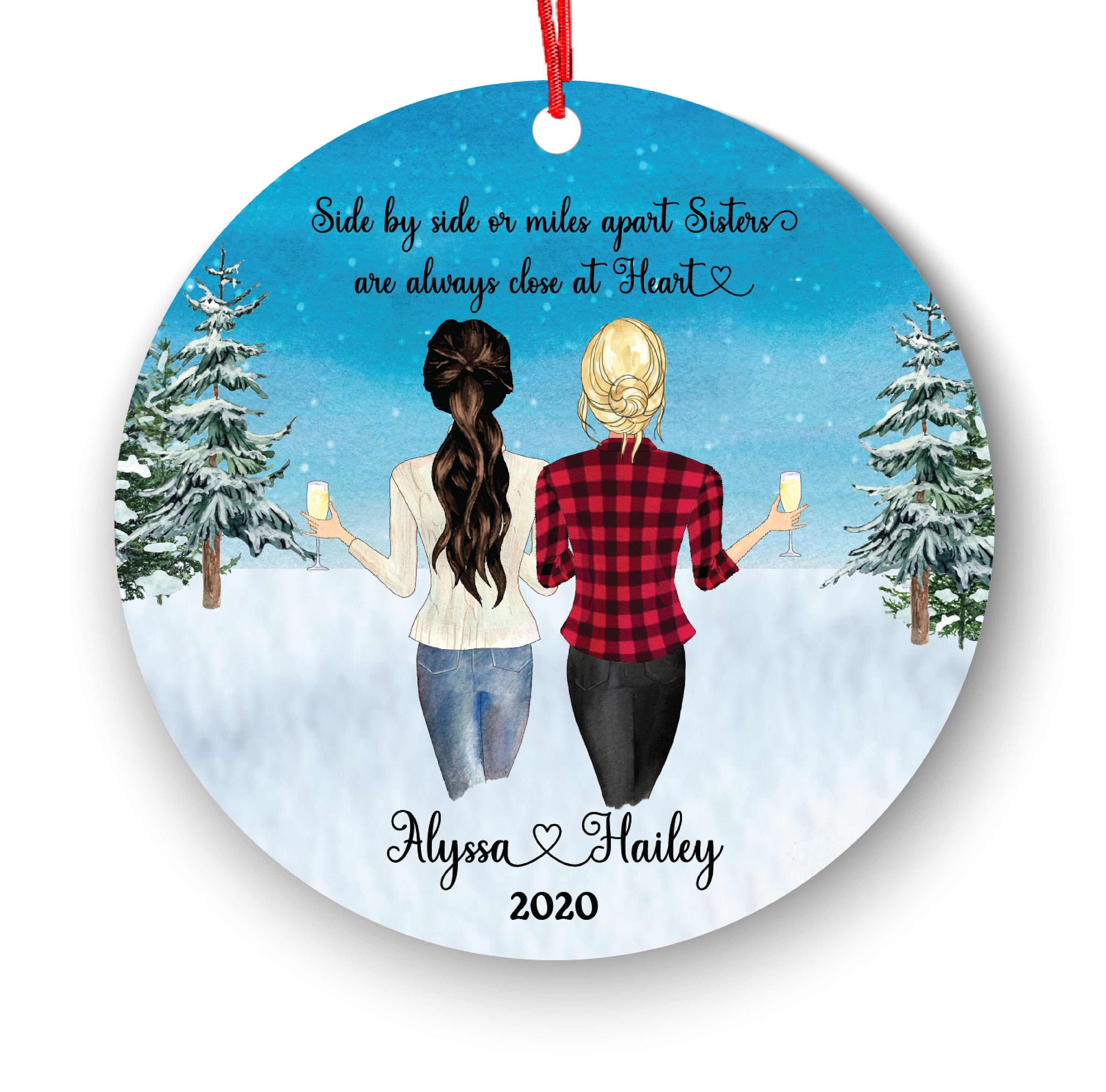 Soul Sisters for 2, Best Friends Christmas Ornament for Sisters, Personalized Ornament, BFF Gift, Personalized Friend Ornament, Besties
