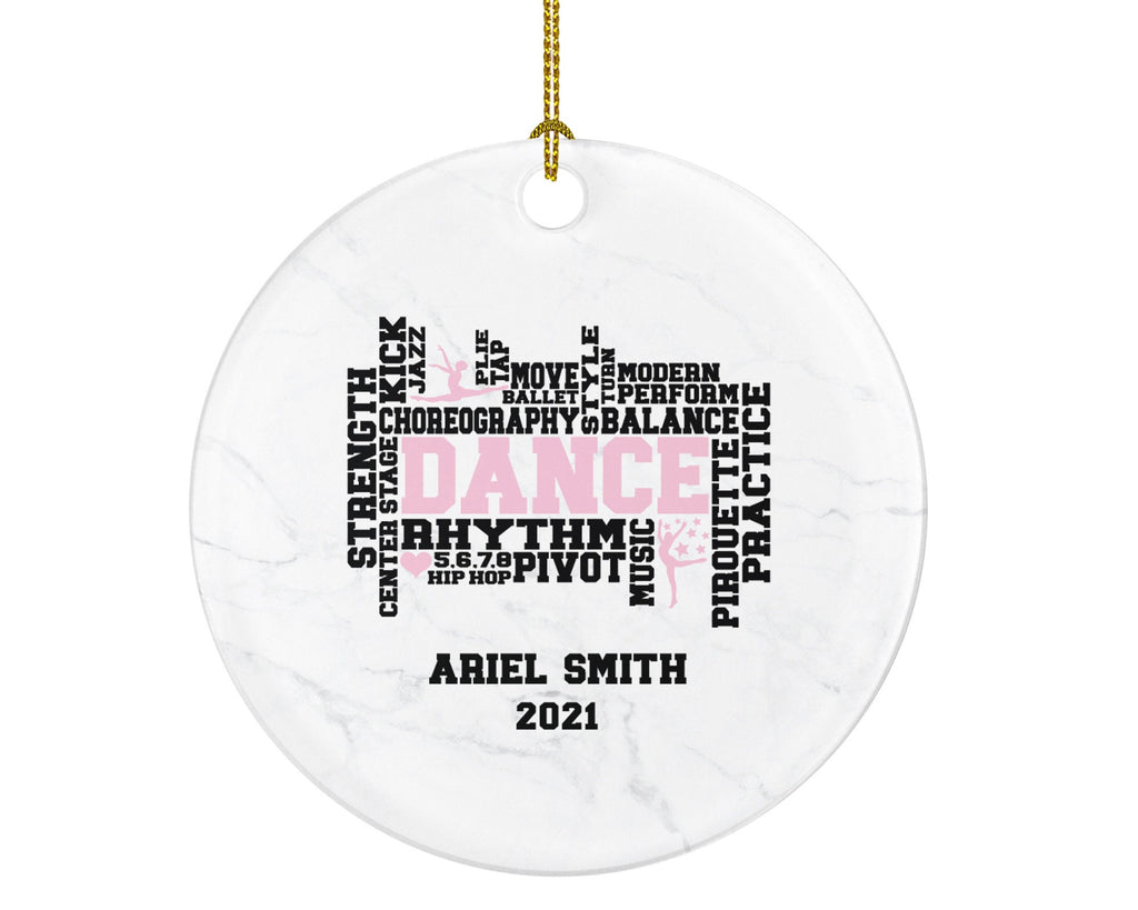 Dance Christmas Ornament Personalized, Dance Studio Gift, Dancer, Pom, Cheer, Tap, Jazz, Ballet, Modern, Gift For Dancer, Teacher