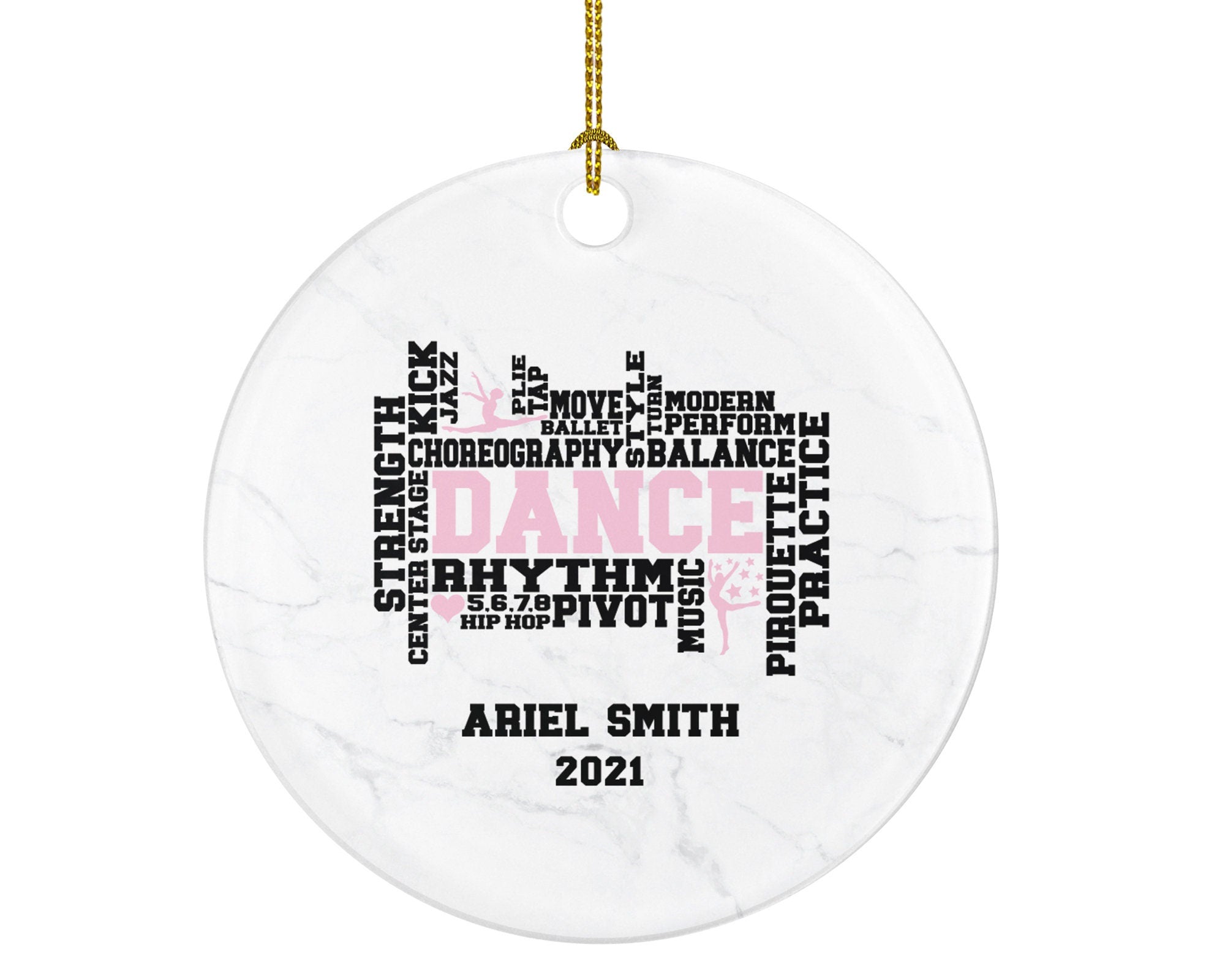 Dance Christmas Ornament Personalized, Dance Studio Gift, Dancer, Pom, Cheer, Tap, Jazz, Ballet, Modern, Gift For Dancer, Teacher