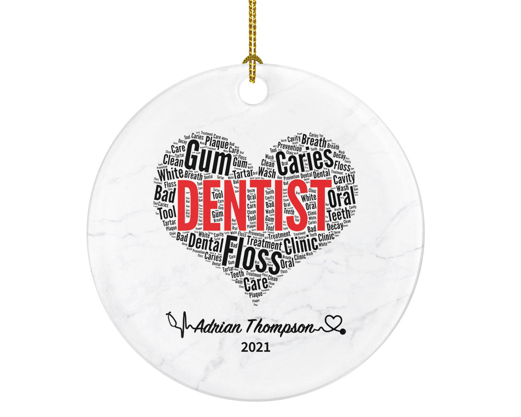 Dentist Christmas Ornament Personalized - Dental Gift Graduation Custom Occupational Orthodontist Occupation Dental Gift