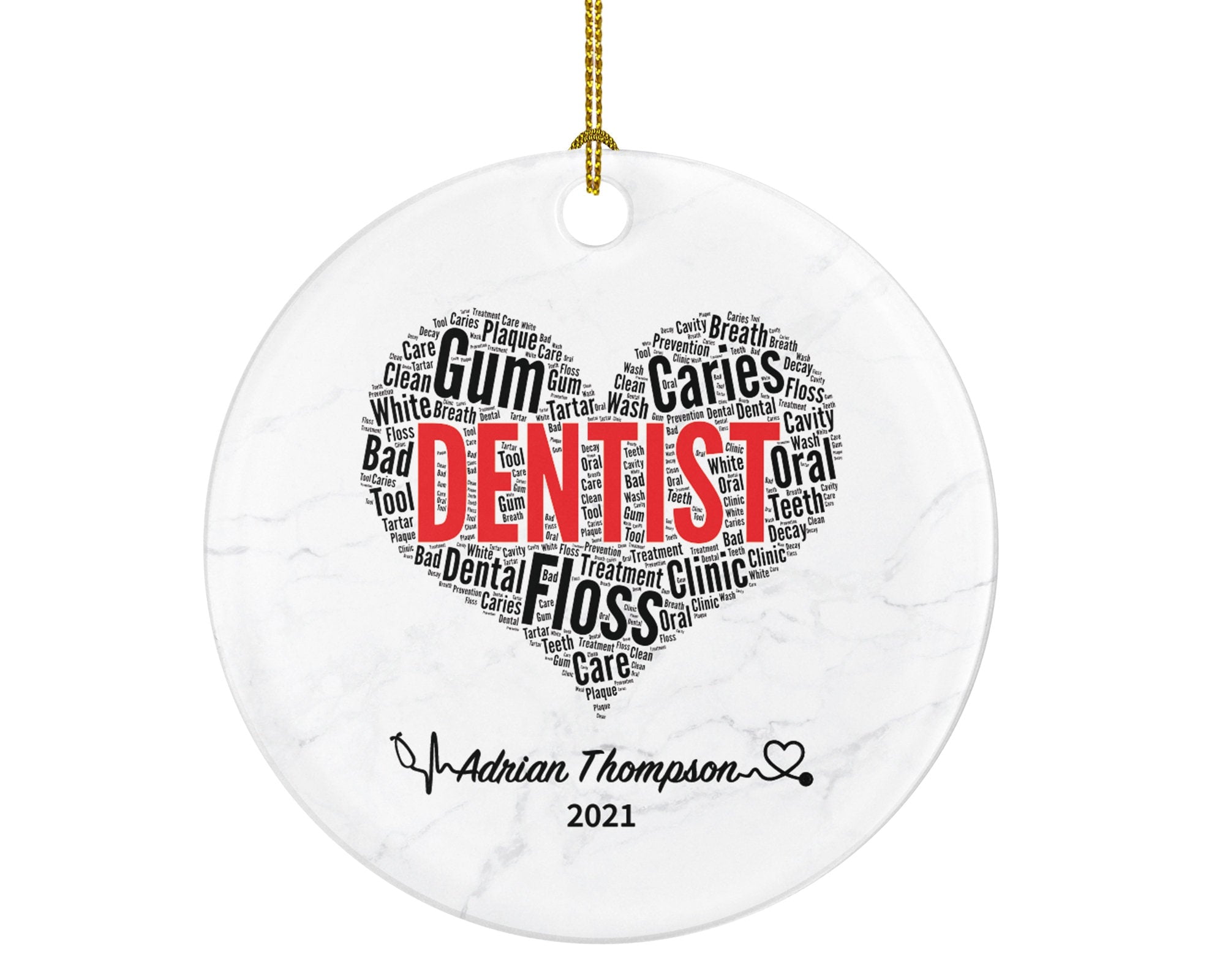 Dentist Christmas Ornament Personalized - Dental Gift Graduation Custom Occupational Orthodontist Occupation Dental Gift