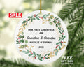 Grandparents First Christmas Ornament Personalized, As Grandma and & Grandpa Custom Gift First Christmas