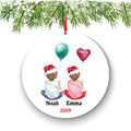 Personalized Christmas Ornament Twin Baby Boys Girls Baby's First New Baby Portrait Parent Mommy Daddy Mom Dad Newborn 1st Gift Custom Name